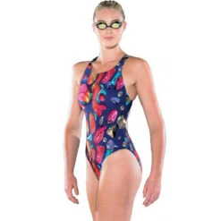 Maru - Evolve Tek Back Ladies Swimsuit - Navy/Multi