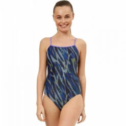 Maru - Jet Stream Pacer Swift Back Ladies Swimsuit - Blue/Multi