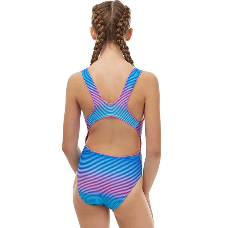 Maru - Line Up Pacer Auto Back Girls Swimsuit - Blue/Pink - Image 2