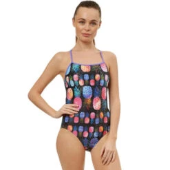 Maru - Pina Colada Ecotech Sparkle Jay Back Ladies Swimsuit - Black/Multi