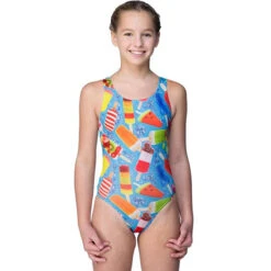 Maru - Popsicle Pacer Auto Back Girls Swimsuit - Aqua
