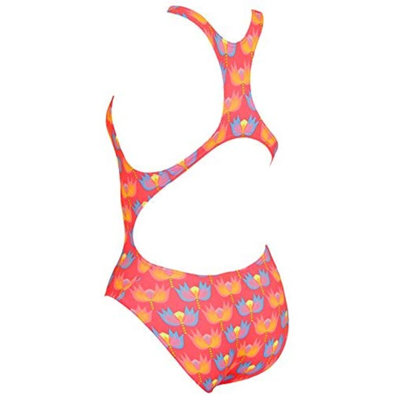 Maru - Tulips Pacer Rave Back Girls Swimsuit - Pink/Turquoise - Image 4