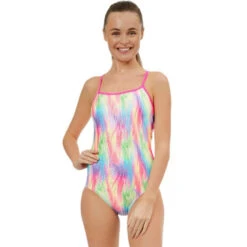 Maru - Tutti Frutti Ecotech Sparkle Tie Back Ladies Swimsuit - Multi