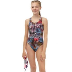 Maru - Zany Zebra Rave Back Girls Swimsuit